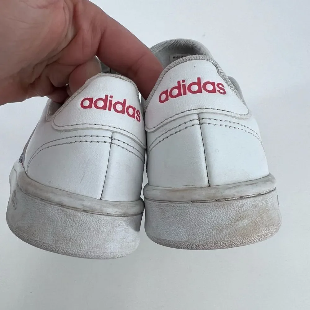 Adidas Grand Court Sneakers Womens 6.5‎ White Floral Print Low Top Tennis Shoes
